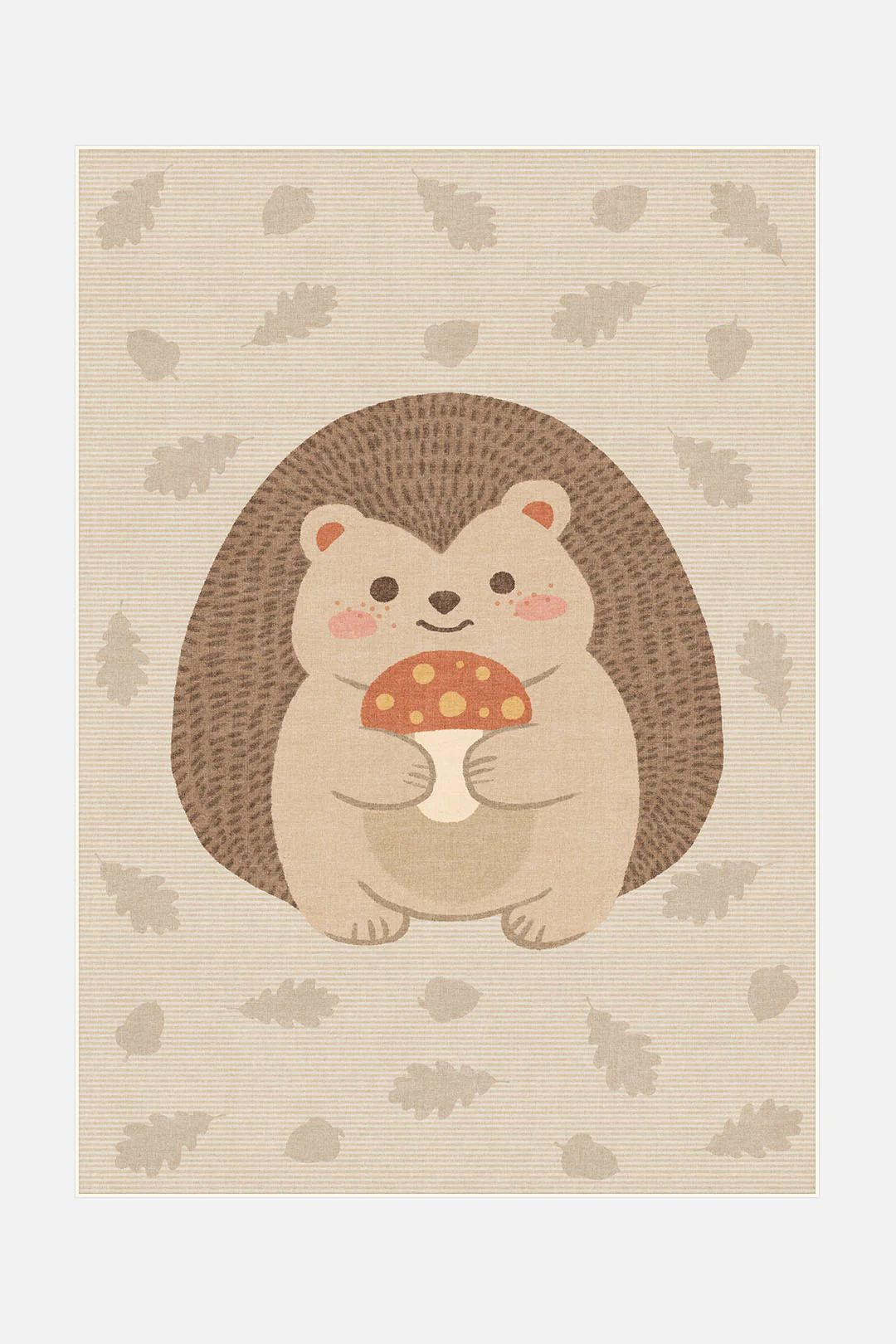 Forest Hedgehog Beige Rug
