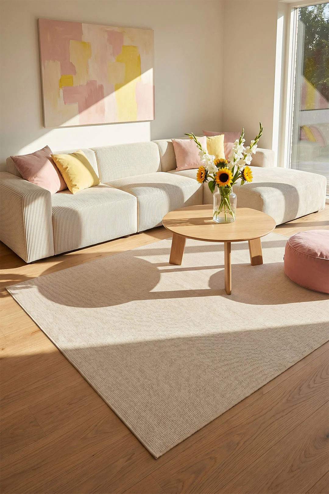 Jute-Touch Mono Cream Rug - Image 28