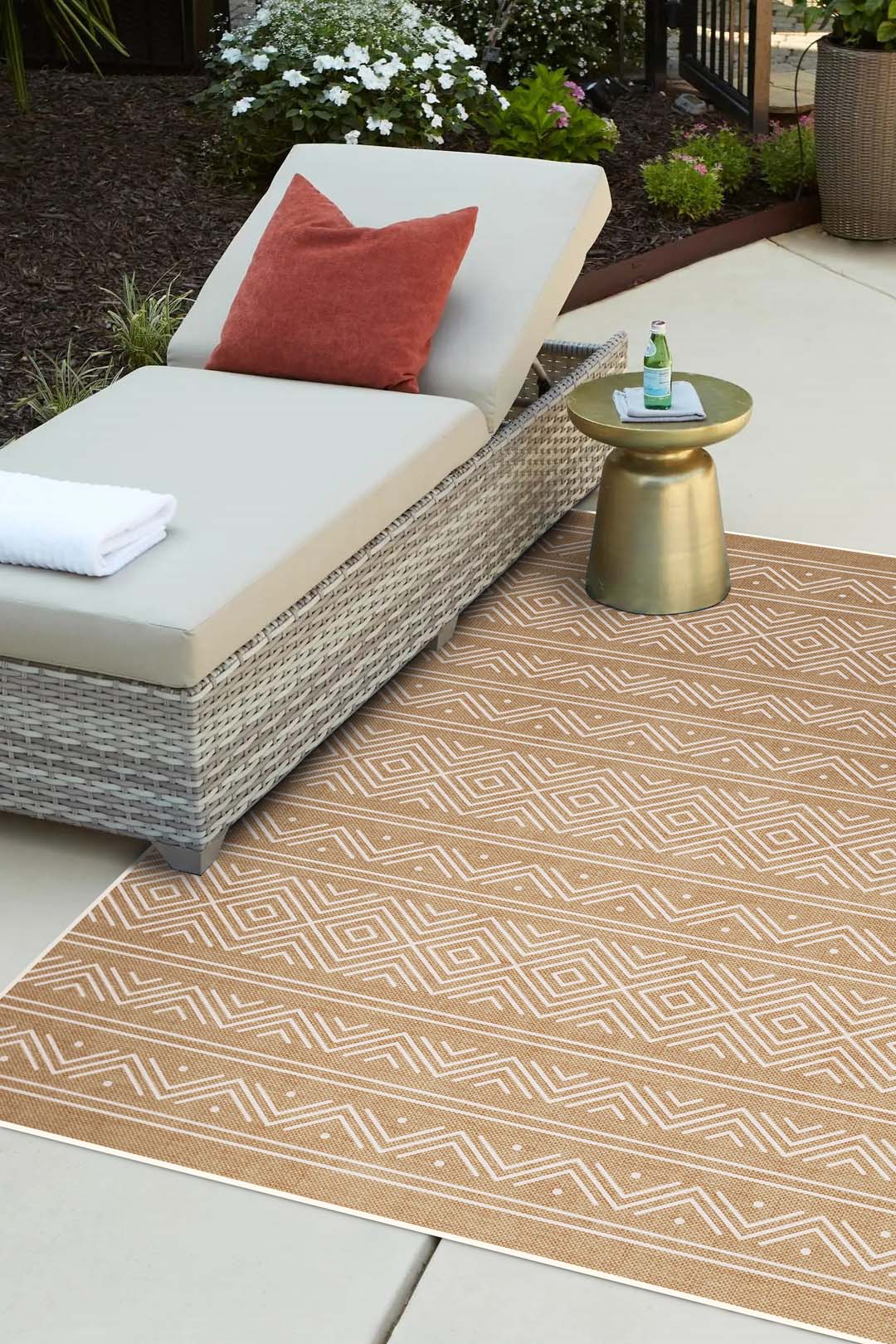 Outdoor Aztec Hazelnut Rug - Image 20