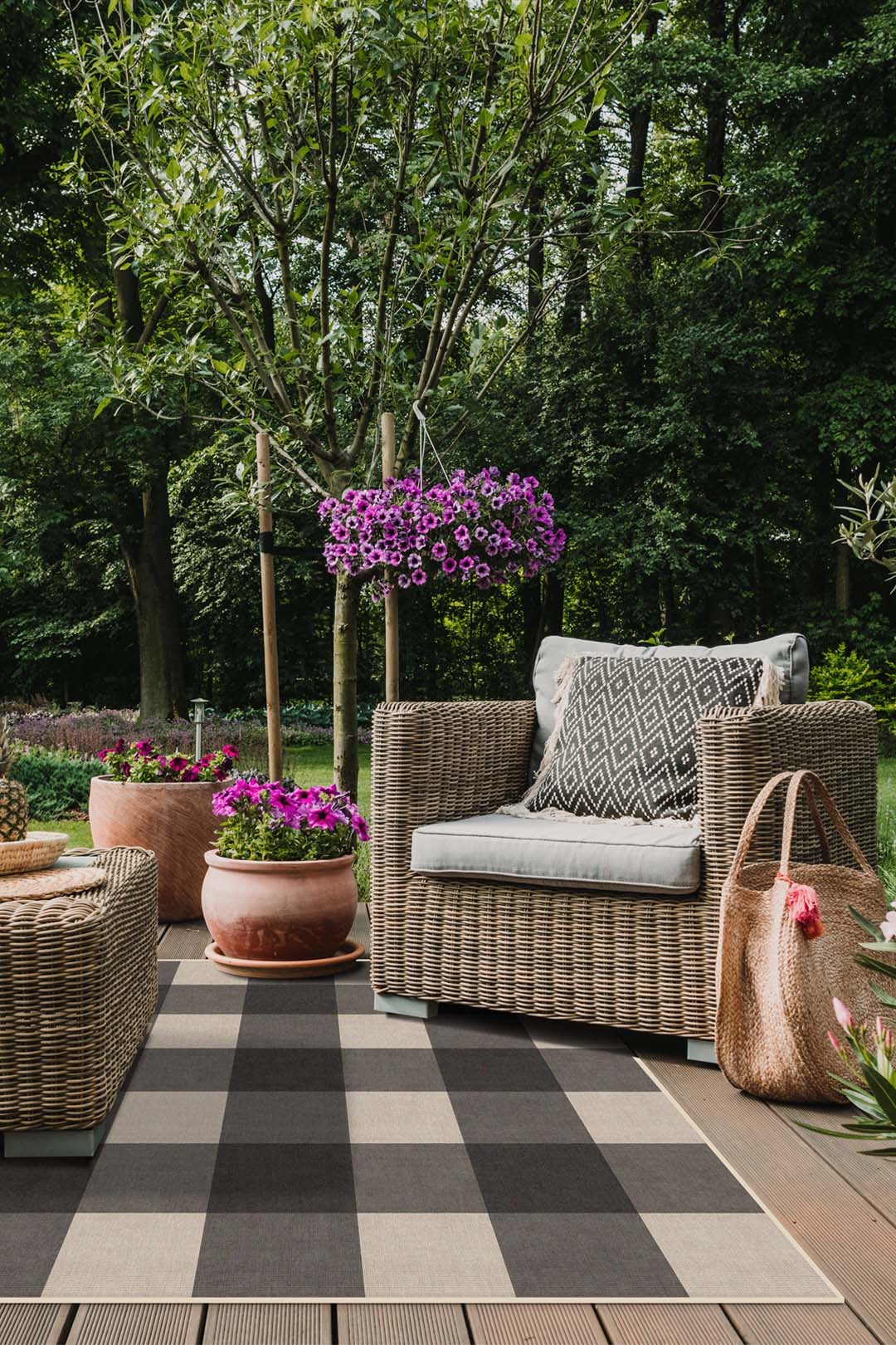 Outdoor Square Anthracite Rug - Image 4