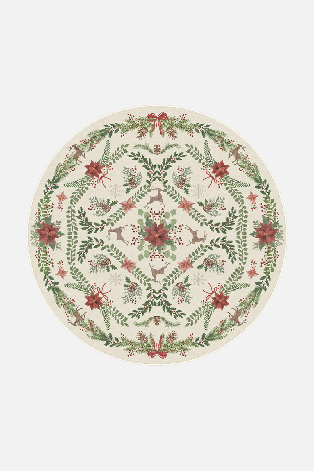 Poinsettia Cream Rug - Image 8